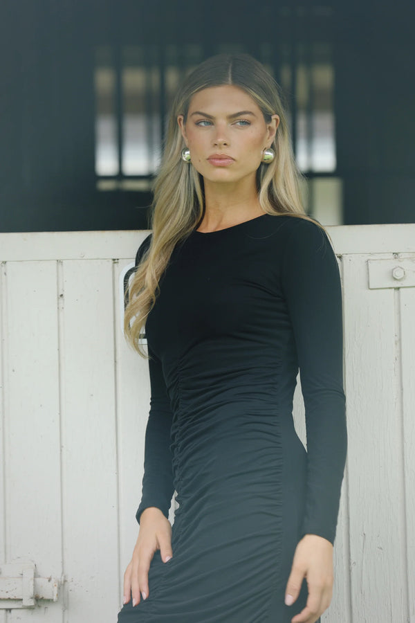 Black Ruched Center Dress