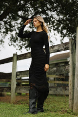 Black Ruched Center Dress