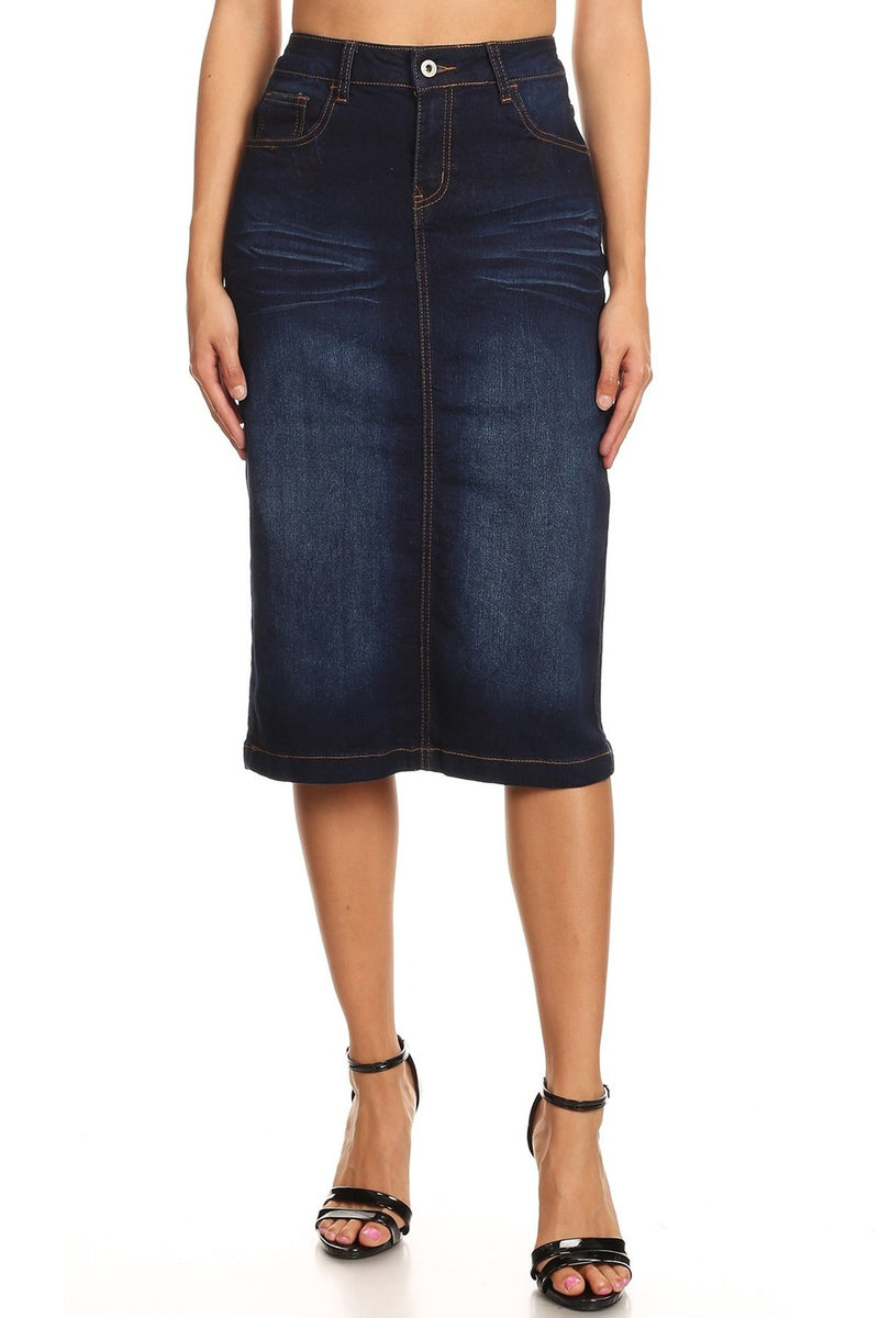 7239H Indigo Denim Skirt