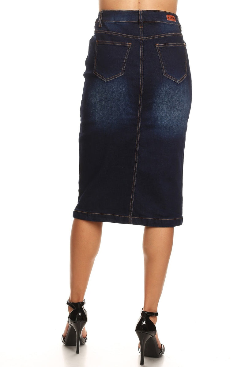 7239H Indigo Denim Skirt