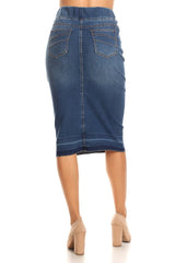 7557D Indigo Denim Skirt