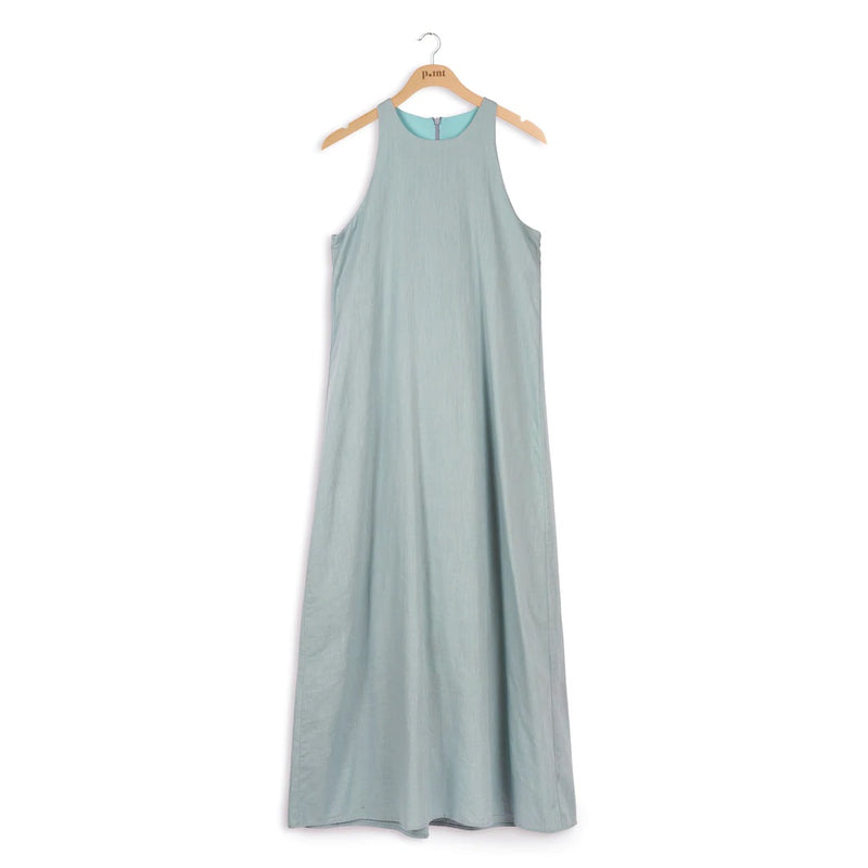 Point Linen Maxi Dress