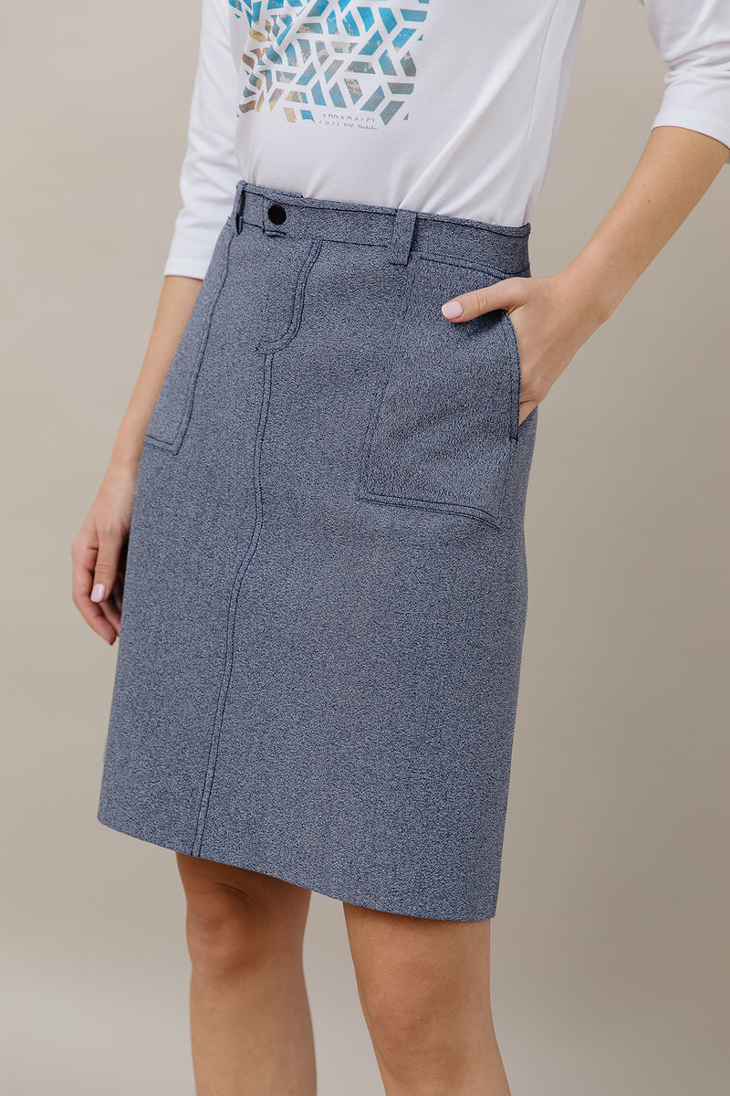 Denim Knit Aline Skirt