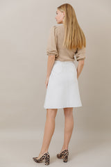 White Knit Aline Skirt