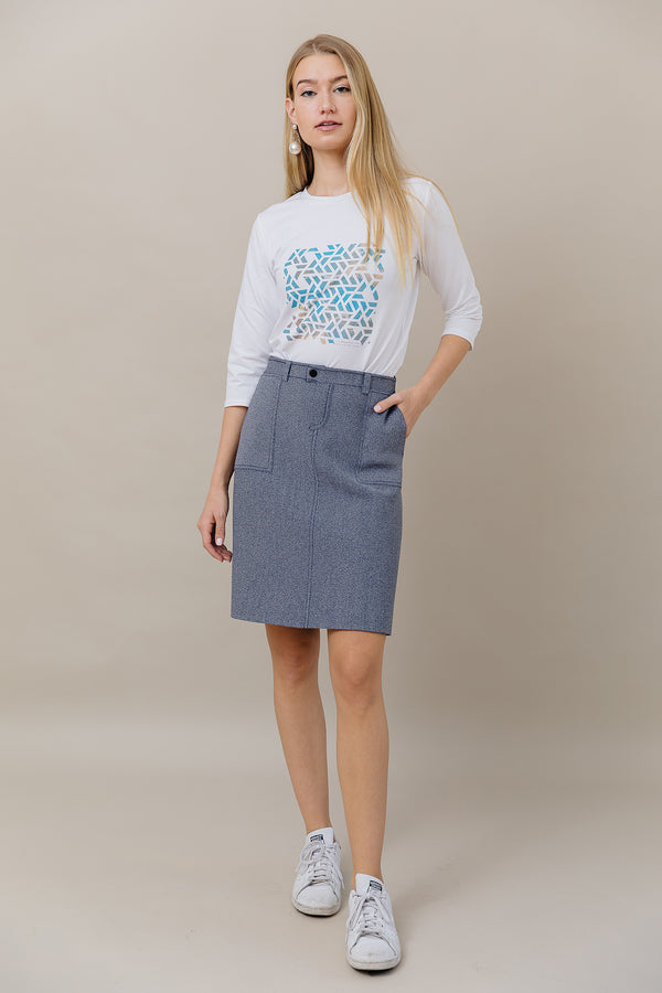 Denim Knit Aline Skirt